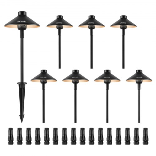 VEVOR 8 Pack Low Voltage Landscape Path Lights, 3W 210LM 12V-24VAC