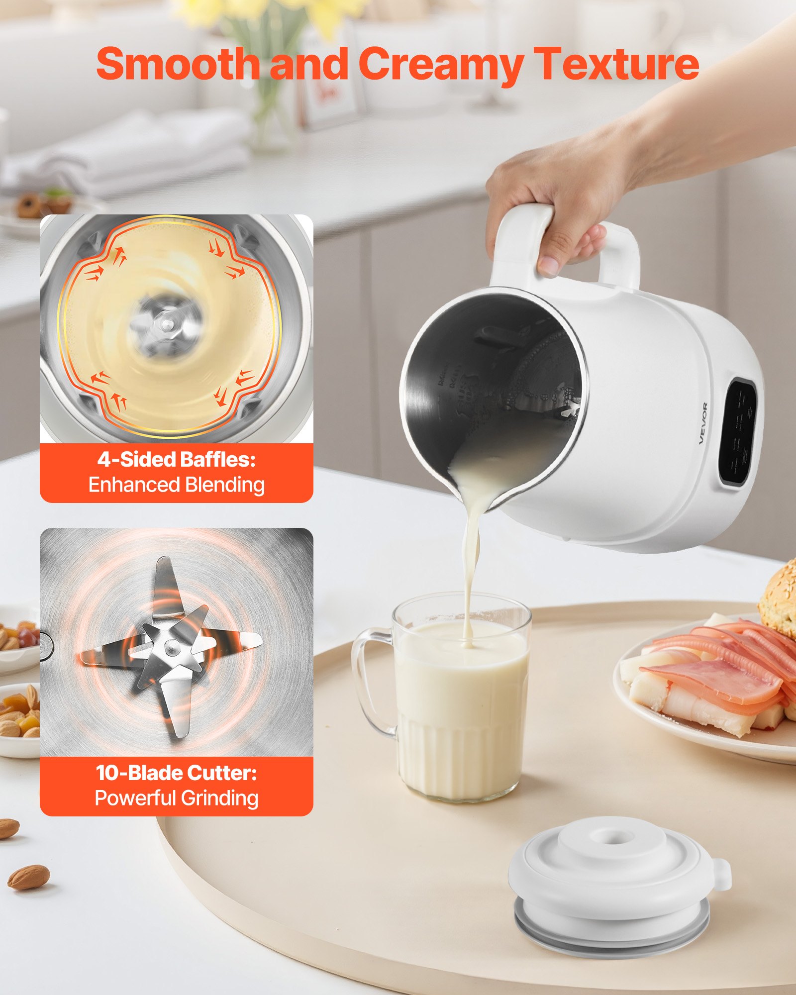VEVOR 8 in 1 Nut Milk Maker – 34 oz, 200W, Self Cleaning