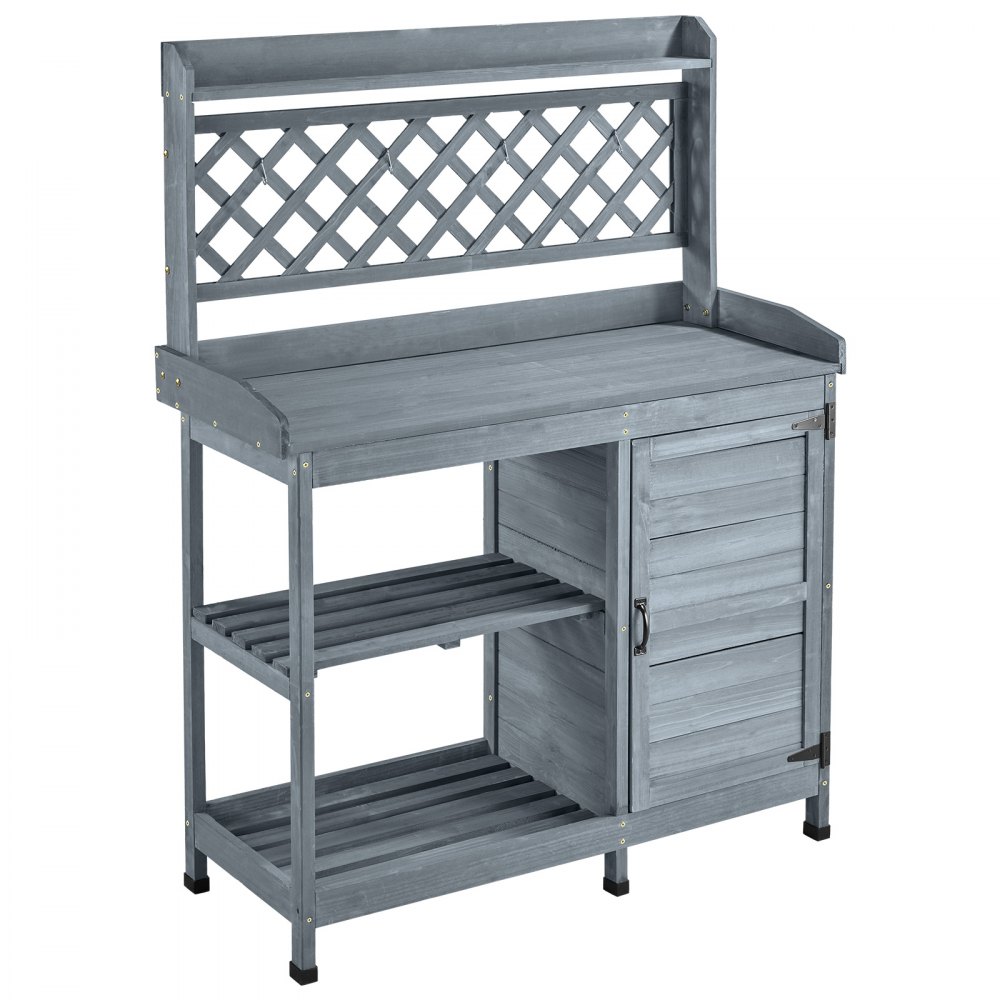 VEVOR Potting Bench Table, Outdoor Gardening Wooden Workstation with ...