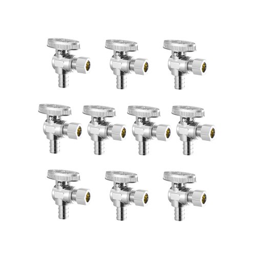 WiseWater Angle Stop Valve 1/2 PEX x 3/8 Compression, 1/4 Turn WiseWater Angle Stop Valve 1/2 PEX x 3/8 Compression, 1/4 Turn