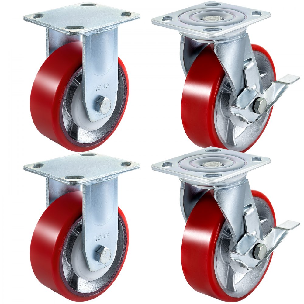 Vevor 4 Pack Swivel Caster Polyurethane 6