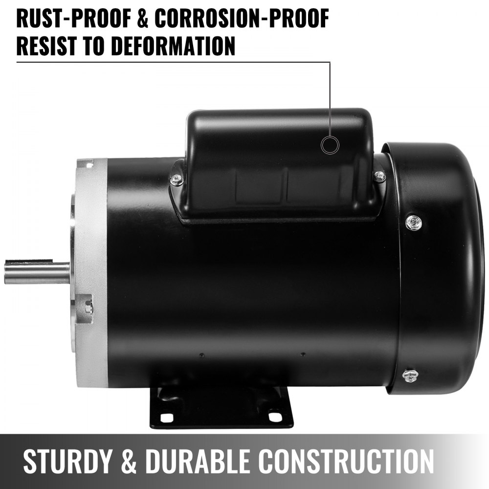 VEVOR1 HP Electric Motor 1725 RPM 11.2-5.6 A Single Phase Motor AC 115V ...