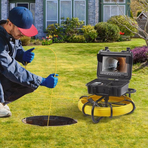 VEVOR Sewer Camera Pipe Inspection Camera 9-inch 720p Screen Pipe ...