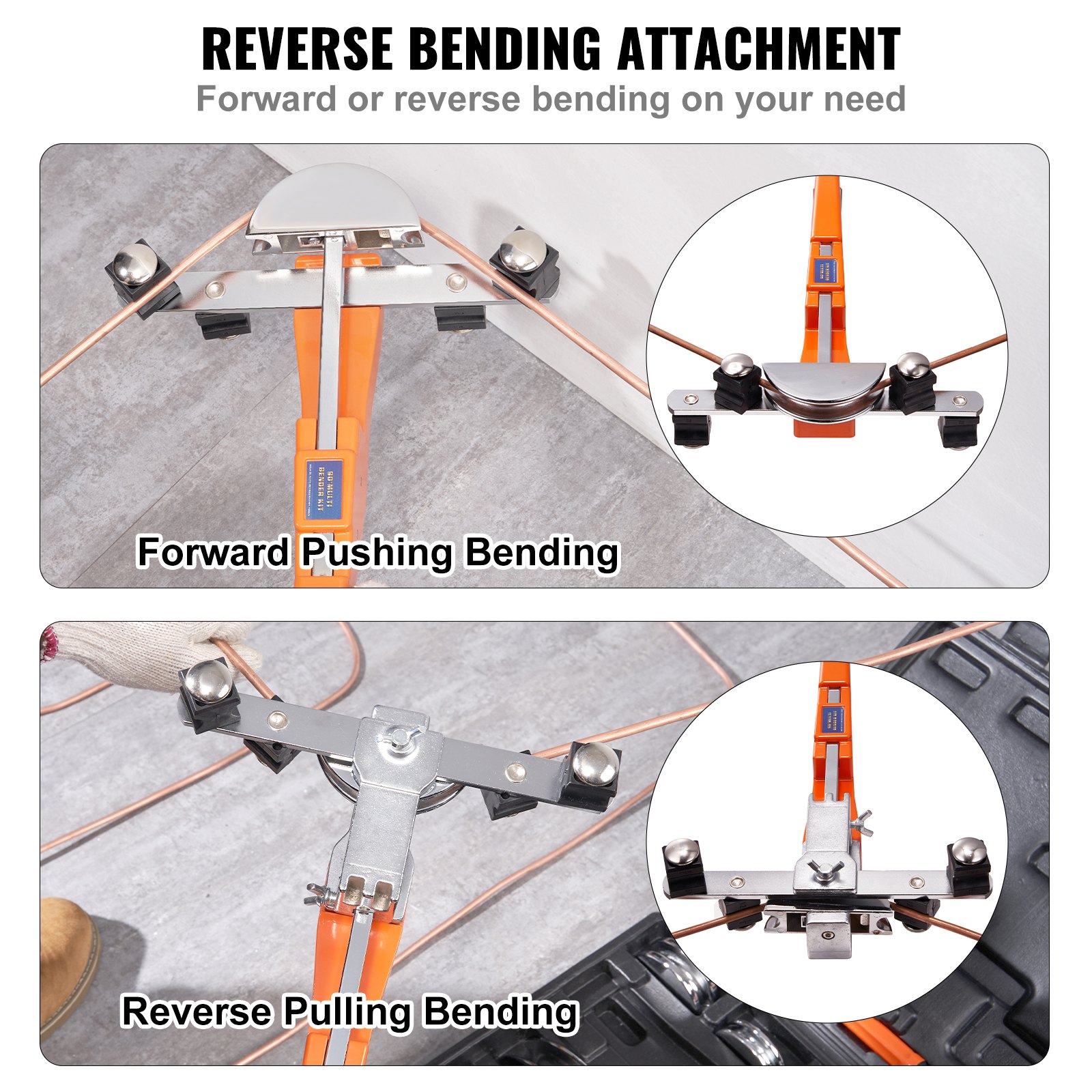 VEVOR Pipe Tube Bender, 1/4"7/8" Ratcheting Tubing Benders, 90°Forward