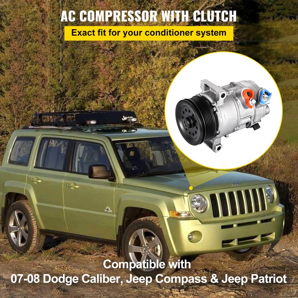 AC A/C Compressor for 07-18 Jeep Compass, 07-09 Patriot, 07-18 Dodge ...