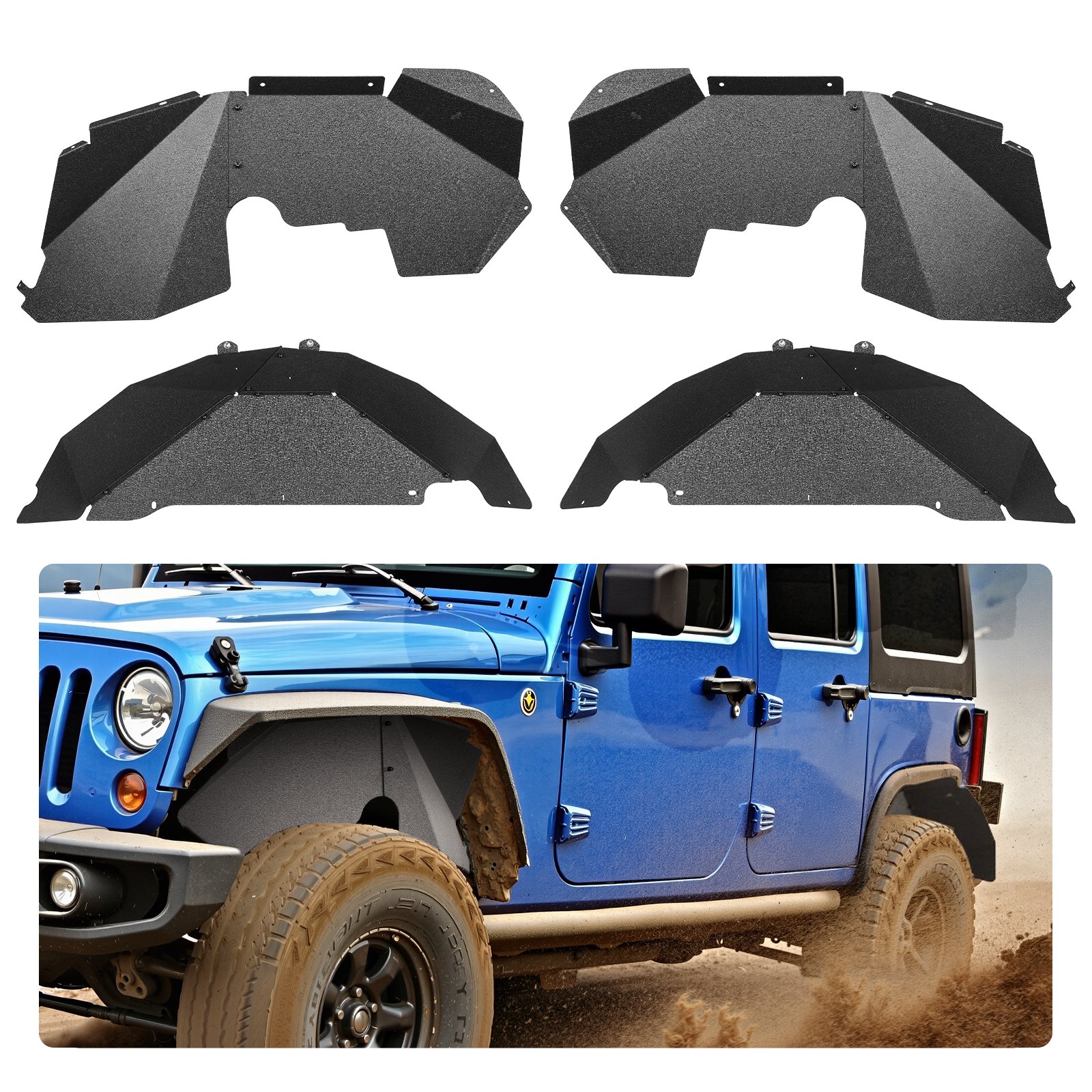 Wheel Inner Fender VEVOR Inner Fender Well – JK/JKU 2007-18, Steel, 27.8lb Kit