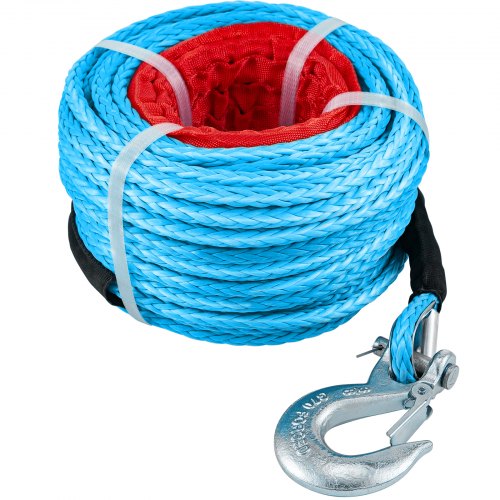 VEVOR Synthetic Winch Rope 3/8in x 100ft, Winch Line Cable