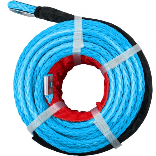 VEVOR Synthetic Winch Rope 3/8in x 100ft, Winch Line Cable