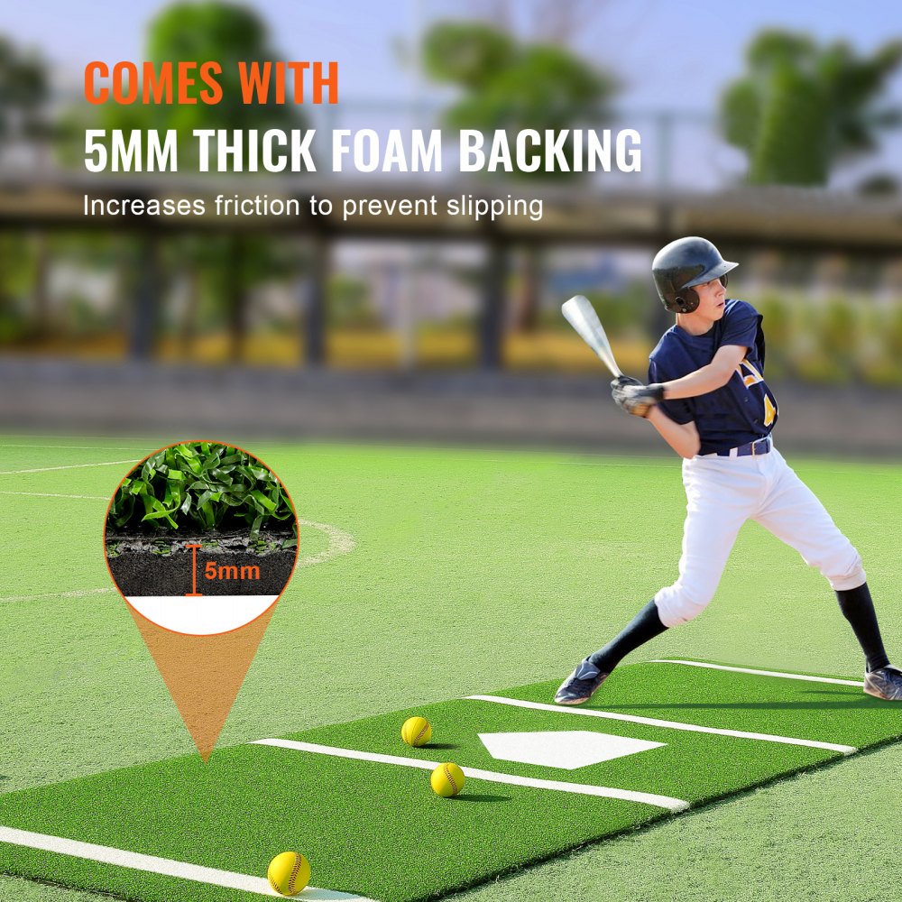 Softball Rug VEVOR Baseball Softball Hitting Batting Mat, 10' x 3.8' Indoor/Outdoor ...