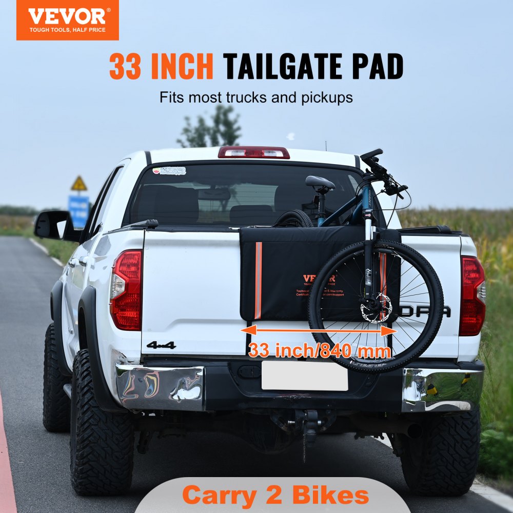thumbnail image 2 of 53" Waterproof Truck Bed Tailgate Crash Pad Protector Cover With Bike Rack Slot | Zpeedstarz 2 of 4