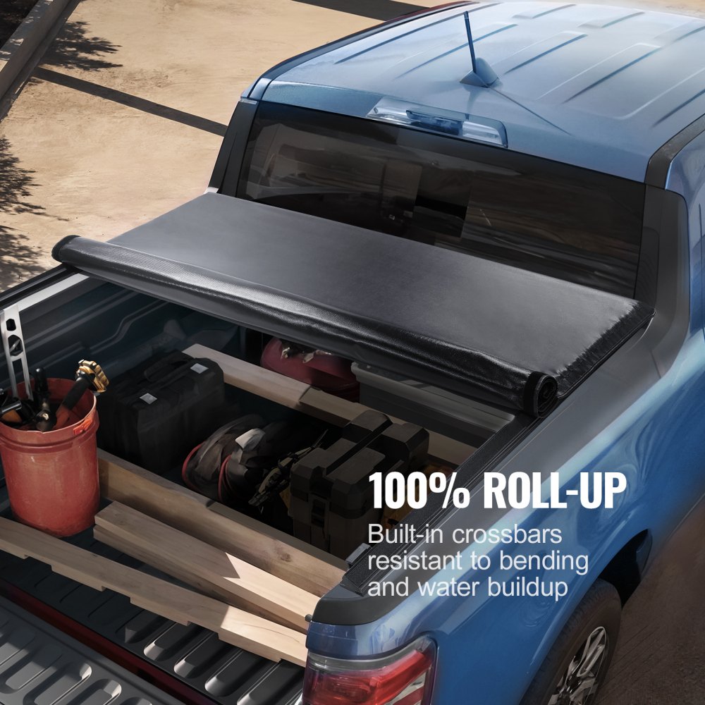 VEVOR Truck Bed Cover, Roll Up Truck Bed Tonneau Cover, Compatible with