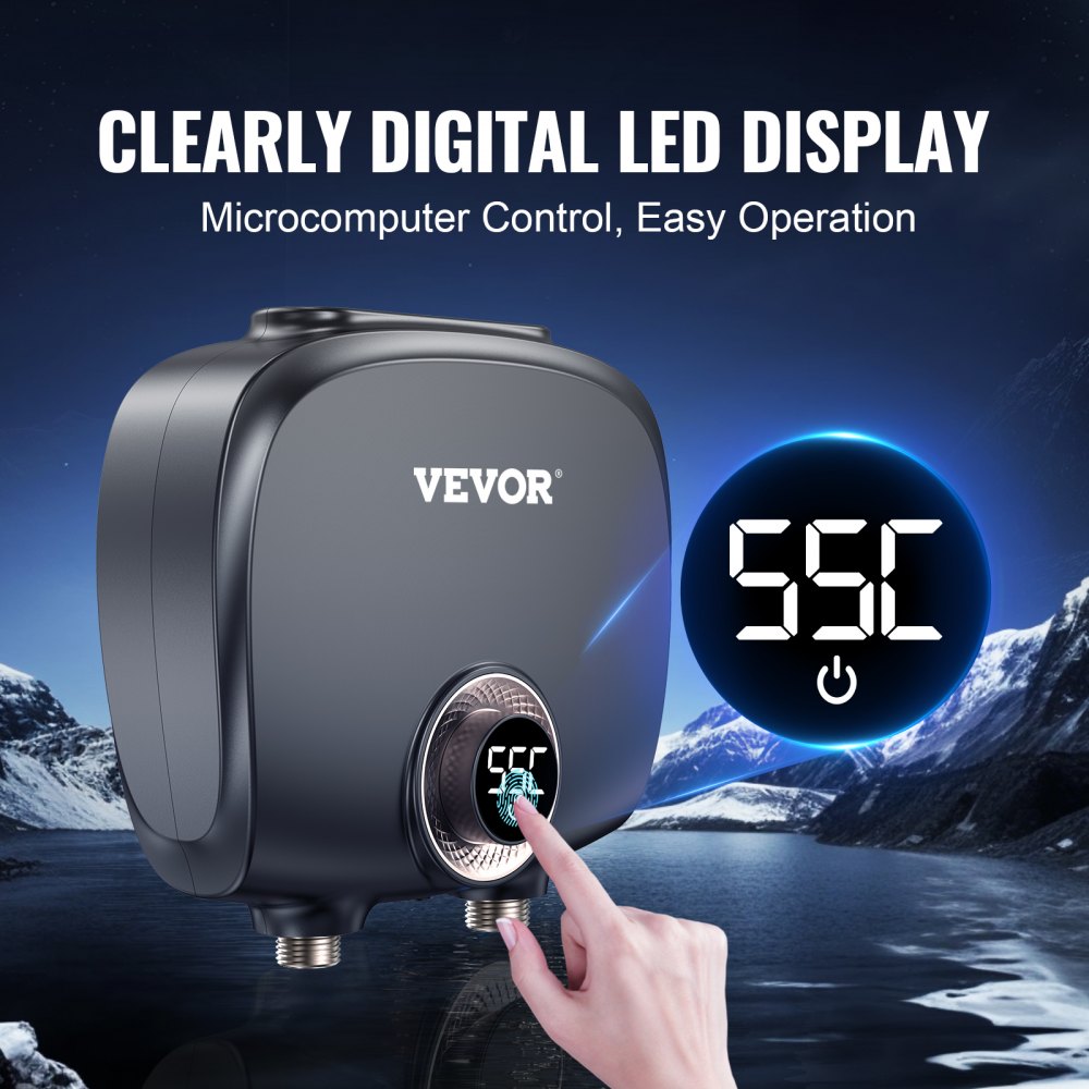 VEVOR Tankless Water Heater Electric, 7kw On Demand Instant Under Sink ...