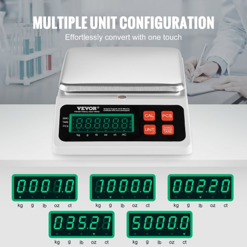 VEVOR Industrial Counting Scale, 10 kg x 0.1 g, Digital Scale for Parts ...