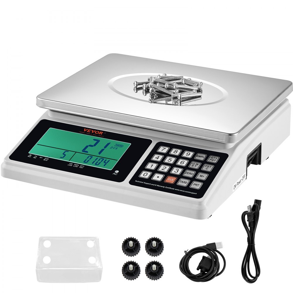 VEVOR Industrial Counting Scale, 30 kg x 1 g, Digital Scale for Parts ...