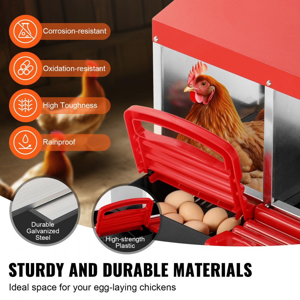 New Chicken Nesting Box PP Compartment Roll Out Chicken Egg Laying Box For Hens Ducks Poultry Comfortable Spacious Easy To Clean