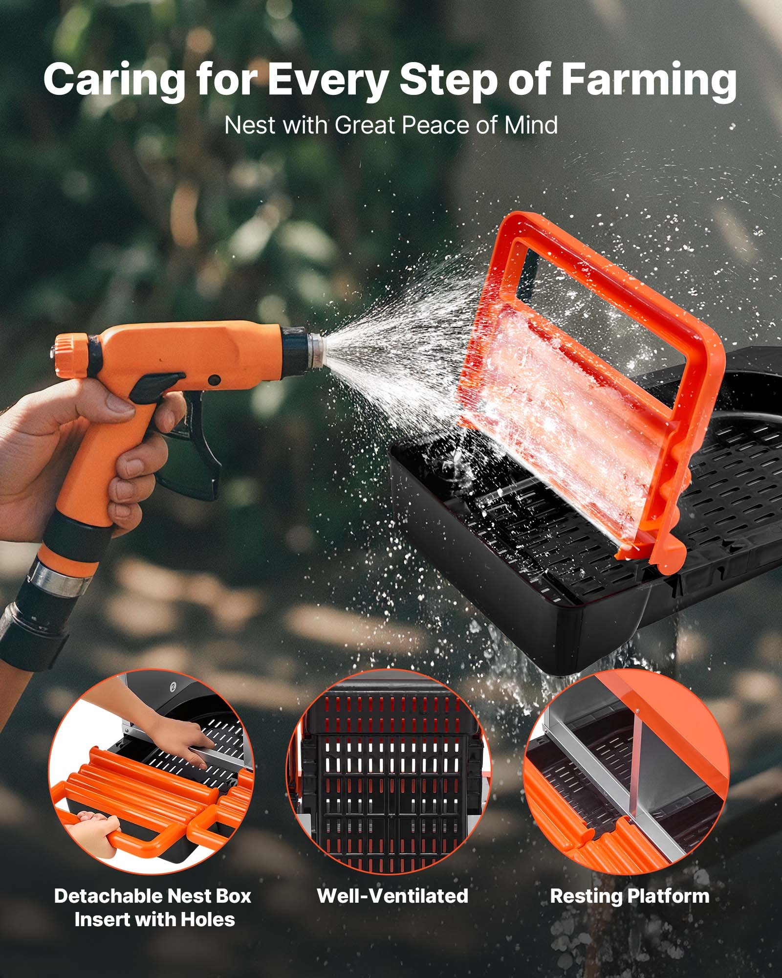 VEVOR Chicken Nesting Boxes, 2 Compartments, Easy Egg Collection, Wall ...