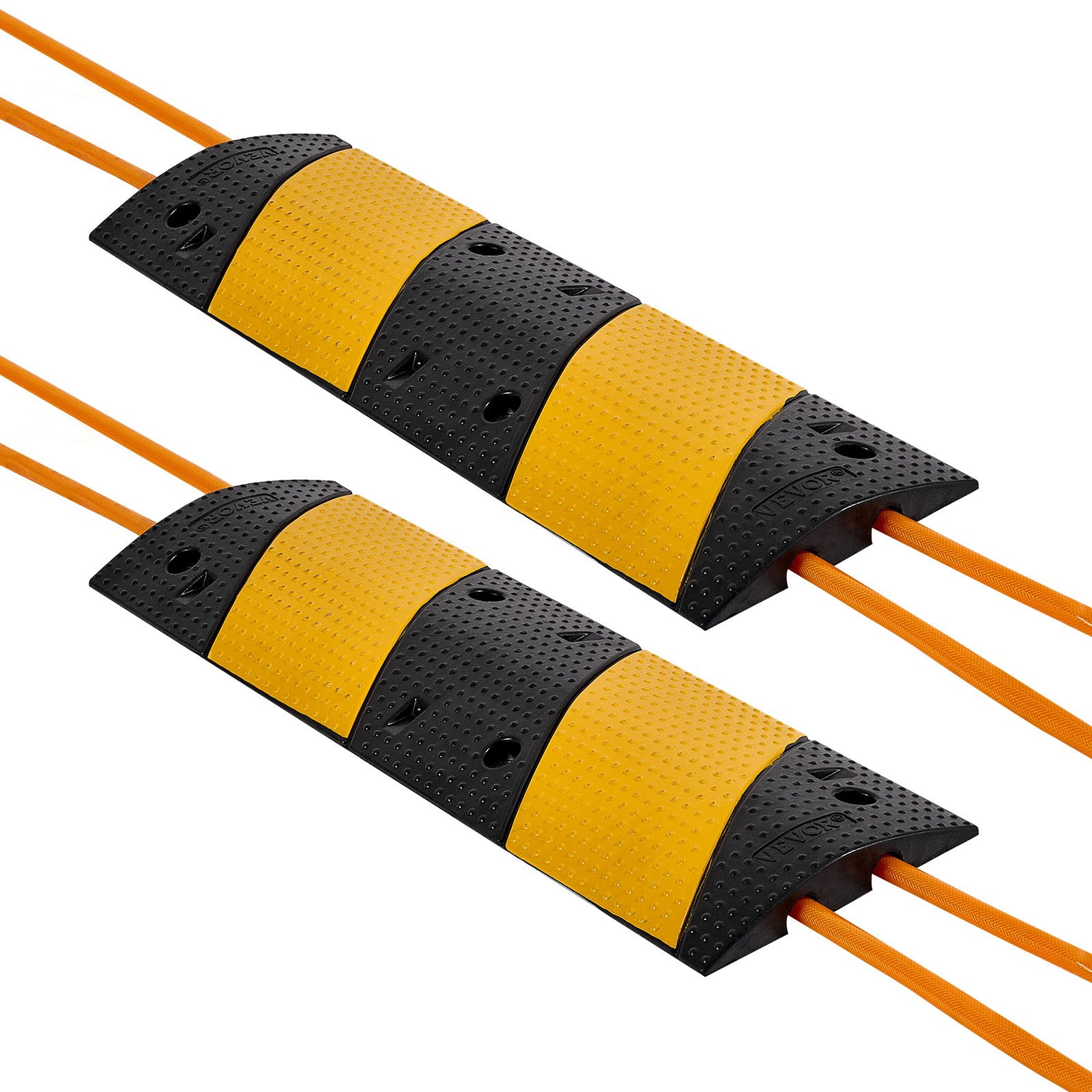 VEVOR 40 in Rubber Speed Bump, 2 Pack, 2 Channel Heavy Duty Traffic ...