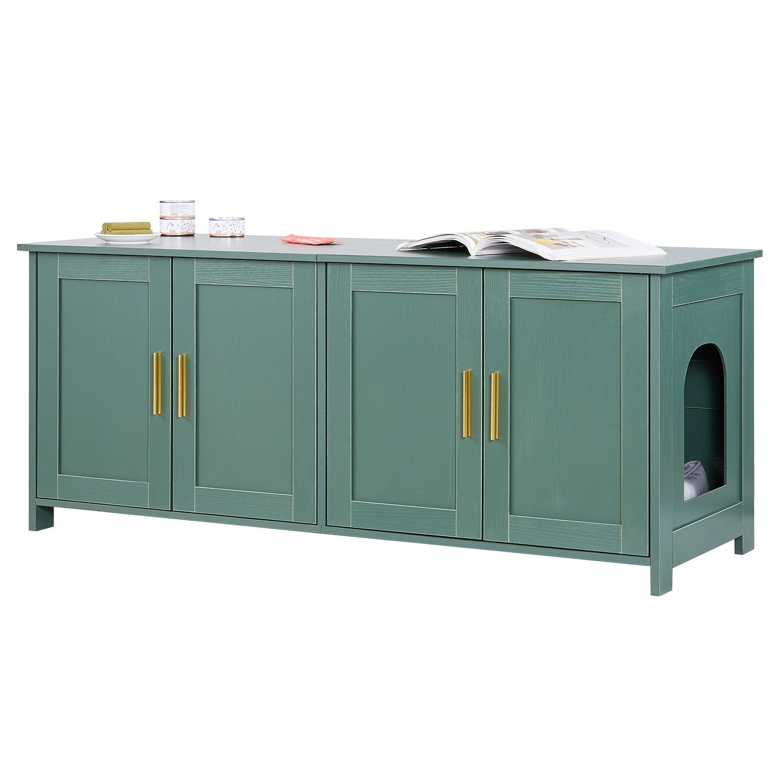 VEVOR Cat Litter Box Enclosure for Multi Cats, 47.2 in Hidden Litter ...
