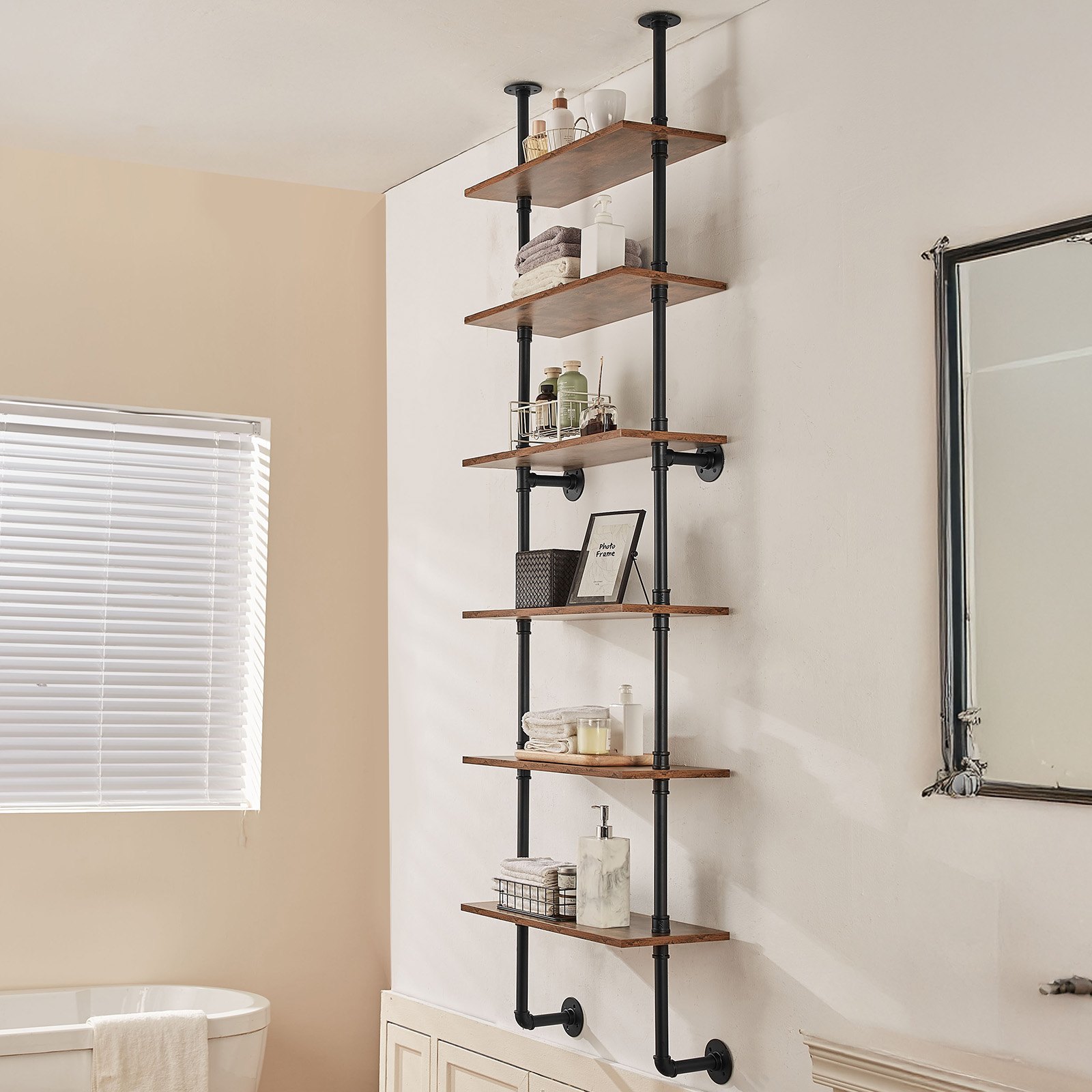 VEVOR Industrial Pipe Shelves — Stylish Wall Storage