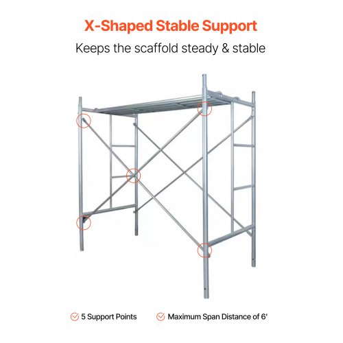 Scaffolding Cross Brace 6ft x 4ft 8-Pack Solid Carbon Steel Cross ...