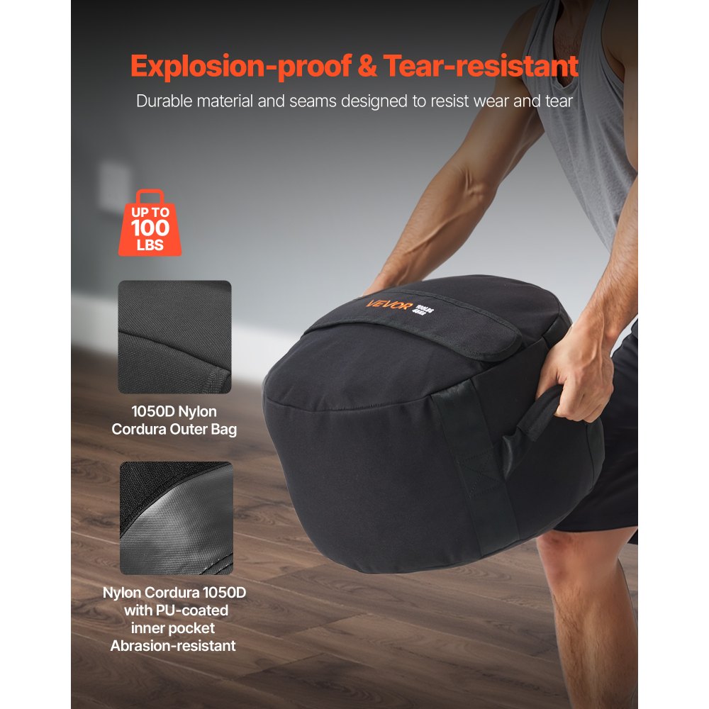 VEVOR Fitness Sandbags —100 lbs, Adjustable Weight Training