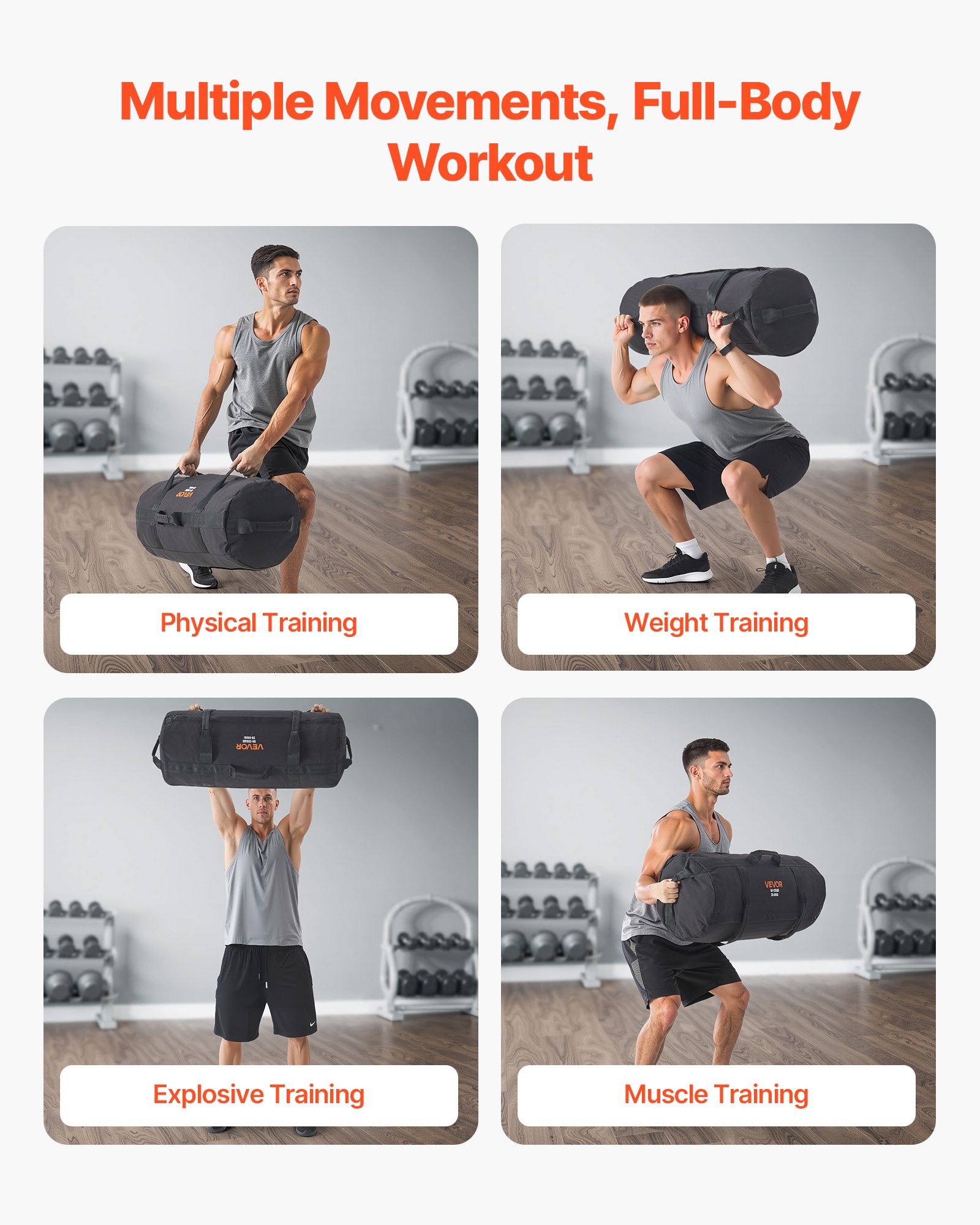 VEVOR Fitness Weight Sandbag – 50-125 Lbs Adjustable Weight
