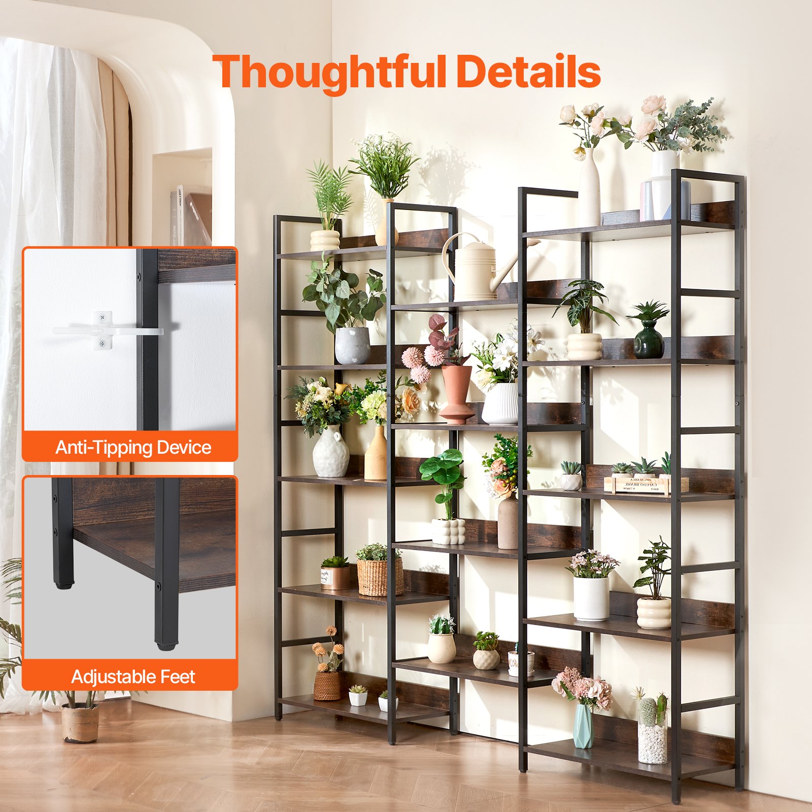 Curated visual reference: Gallery Detail: Vevor Industrial Metal Bookshelf