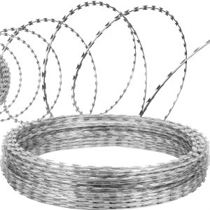 VEVOR Razor Wires, 147ft Razor Barbed Wire 3 Coils, 49 ft Per Roll ...