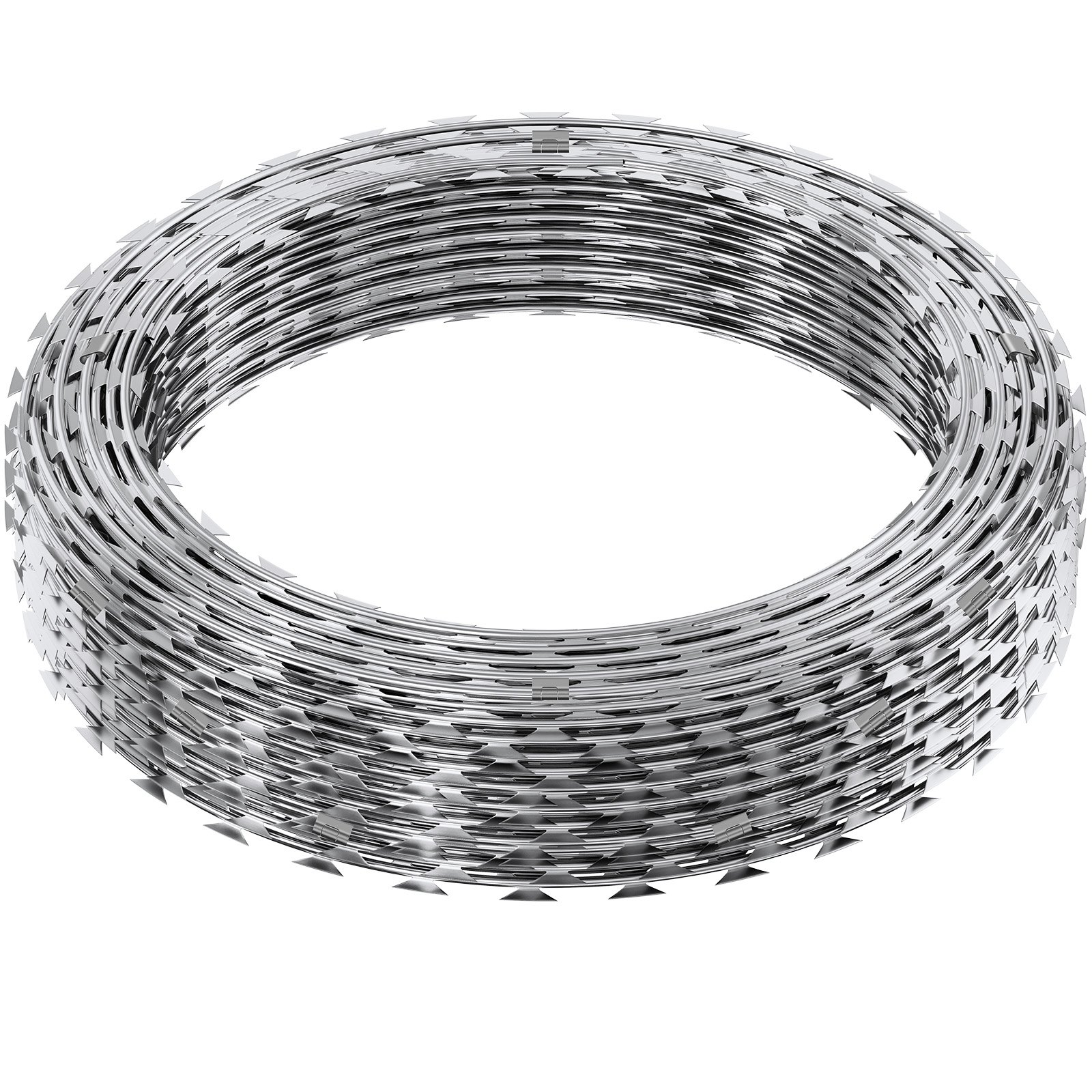 VEVOR Razor Wires, 45m Razor Barbed Wire, 3 Rolls Razor Wire Fencing ...
