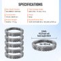 VEVOR Razor Wires, 246 ft Razor Barbed Wire, 5 Rolls Razor Wire Fencing ...