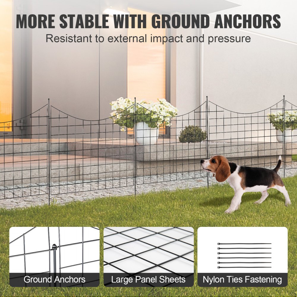 VEVOR Garden Fence, No Dig Fence 36.6''(H)x29.5''(L) Animal Barrier ...