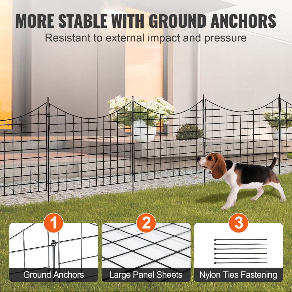 VEVOR Garden Fence, 36.6in(H) x12ft(L) Animal Barrier Fence ...