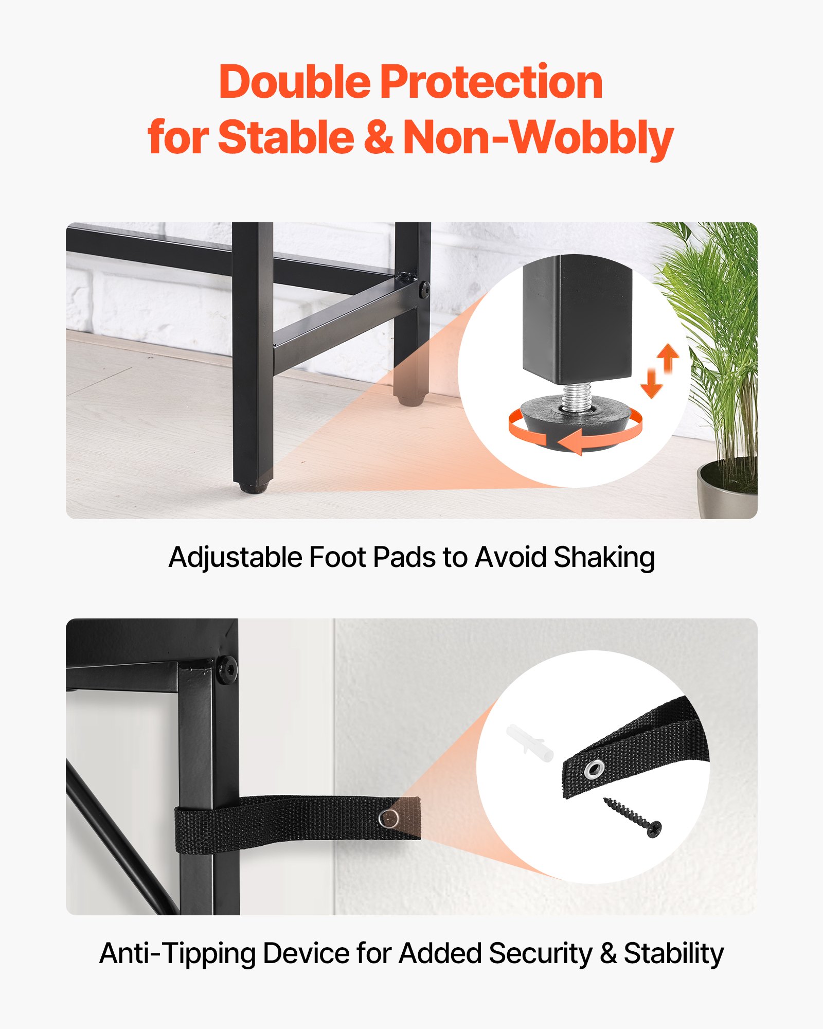 VEVOR Narrow Console Table — Marble Top and Power Outlet