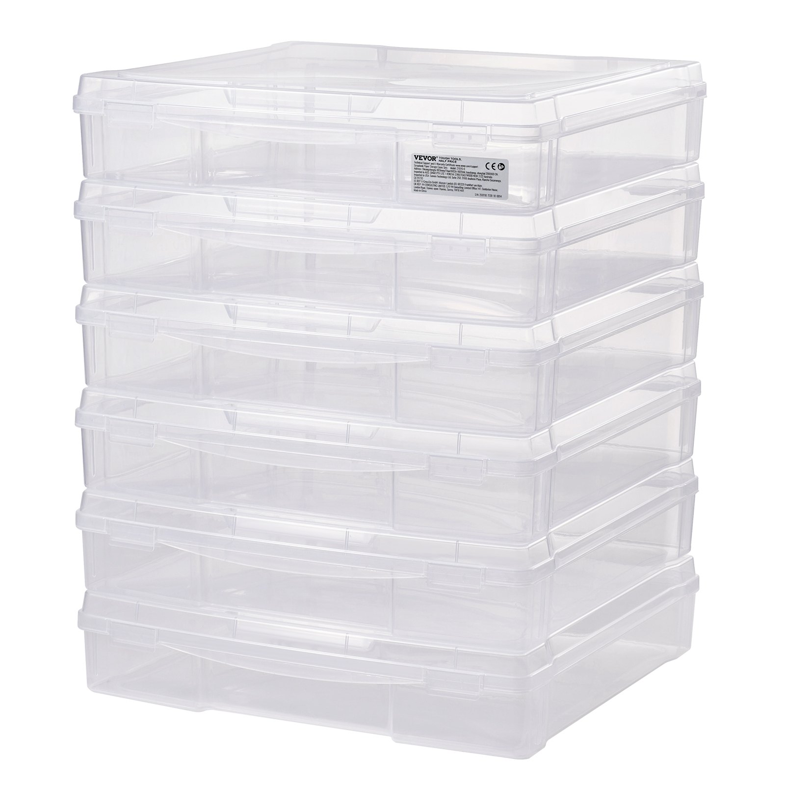VEVOR Scrapbook Paper Storage Boxes - 6 Pack, 14 x 14 inches