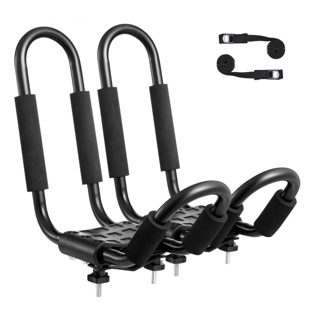 VEVOR Kayak Roof Rack 1 Pair J-Bar, Soft Roof Rack, Top Mount Tie Down ...