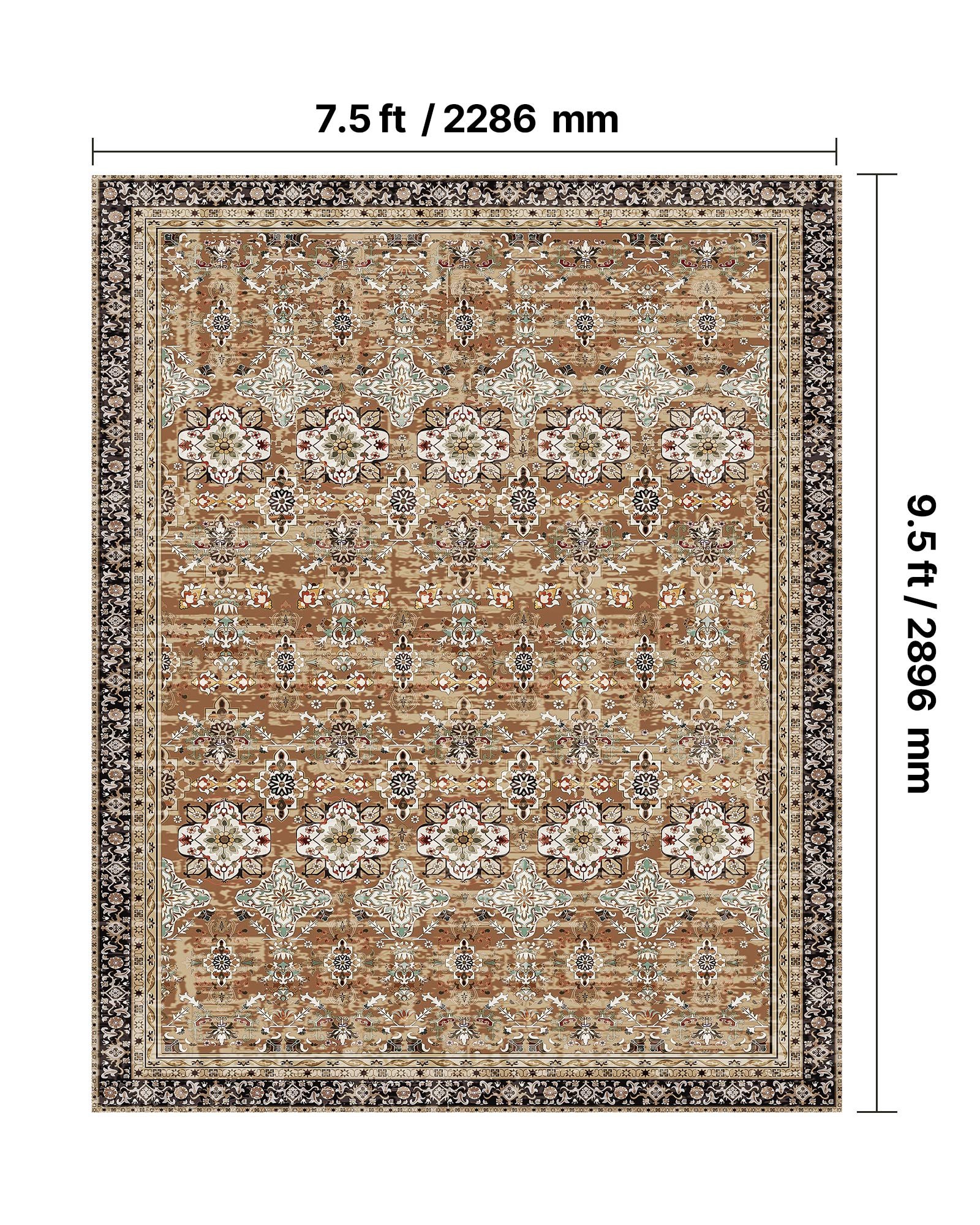 VEVOR 7.5 x 9.5 Rug – 6mm Slip, Fits Under 90% of Doors