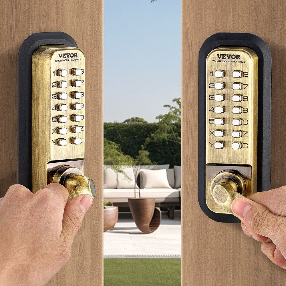 VEVOR Mechanical Keyless Entry Door Lock, 14 Key Mechanical Door Lock ...
