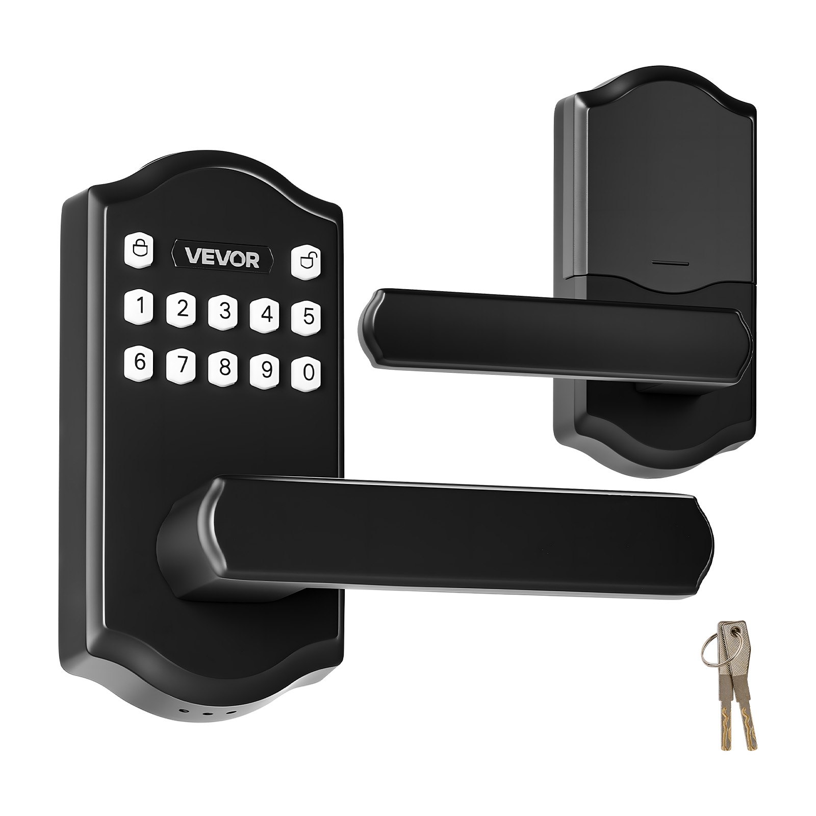 VEVOR Keyless Entry Door Lock with Handle, Electronic Lever Door Handle ...