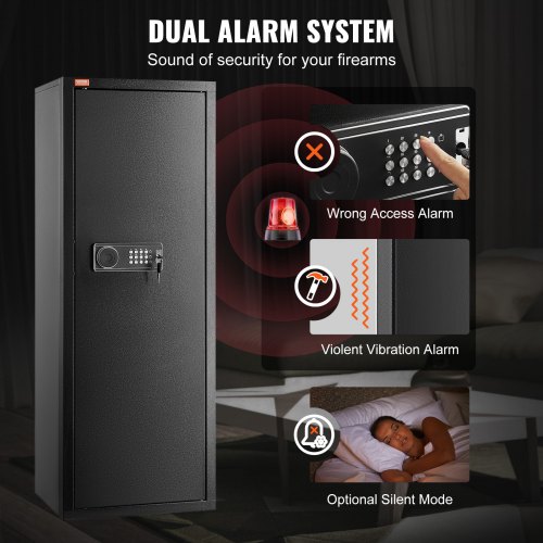 Single Rifle Safe Box VEVOR 6-8 Rifles Gun Safe, Rifle Safe with Lock & Digital Keypad, Quick ...