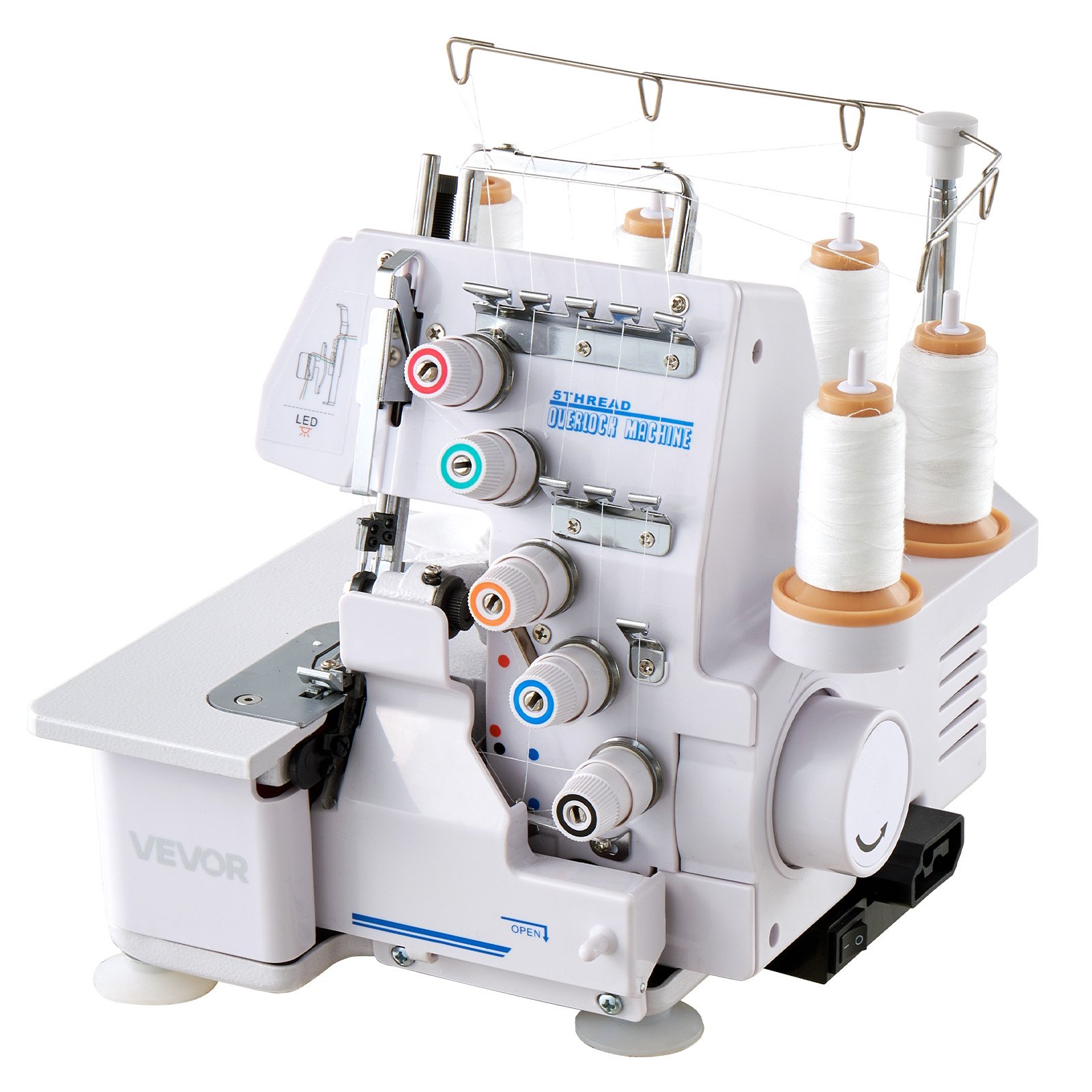 VEVOR Serger Overlock Sewing Machine, 1250 Stitches Per Minute, 2-3-5 ...
