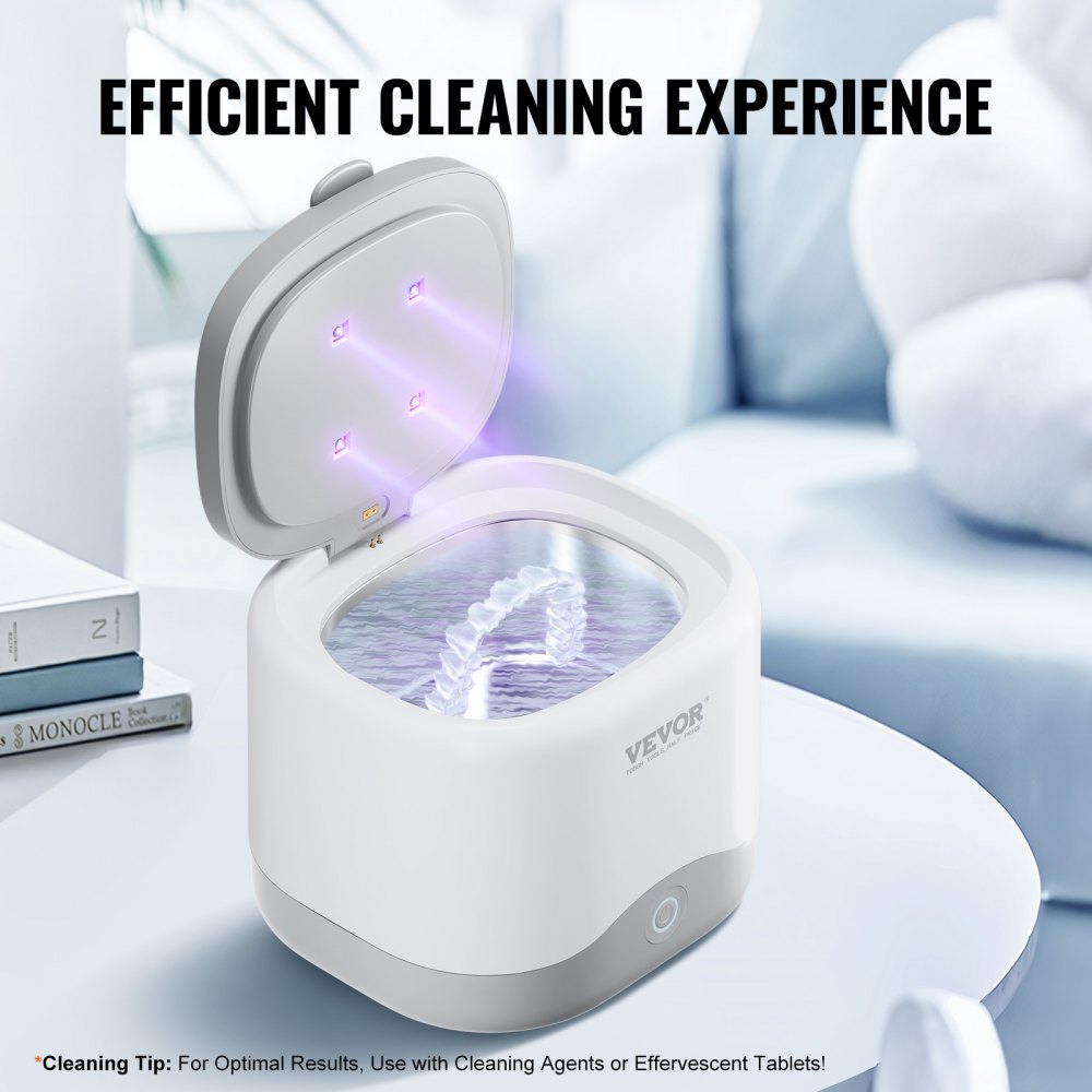 Sonic Cleaner for Retainer Cleaner, 200ML čistič zubních protéz, 30W čistič zubních pomůcek, retainerů, rovnátek, chráničů zubů, hlavic zubních kartáčků, holicích hlavic a šperků - miniatura 4