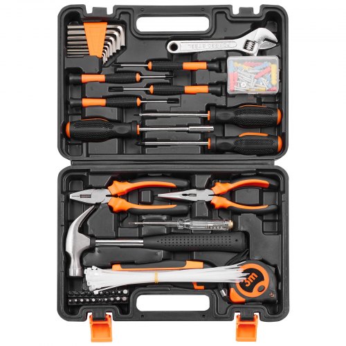 VEVOR Tool Kit, 132 Piece General Household Hand Tool Set, Home ...