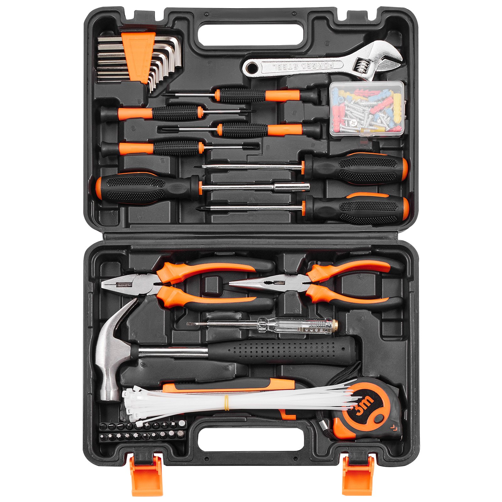 VEVOR Tool Kit, 132 Piece General Household Hand Tool Set, Home ...