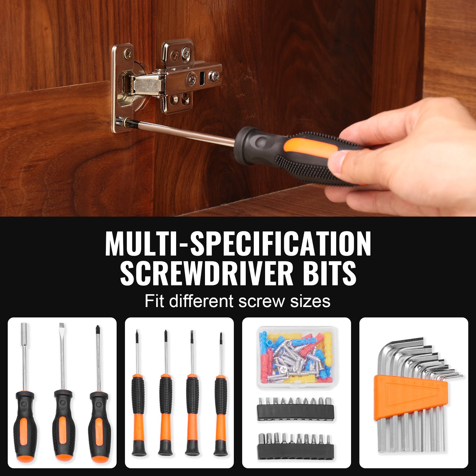 VEVOR Tool Kit, 132 Piece General Household Hand Tool Set, Home ...