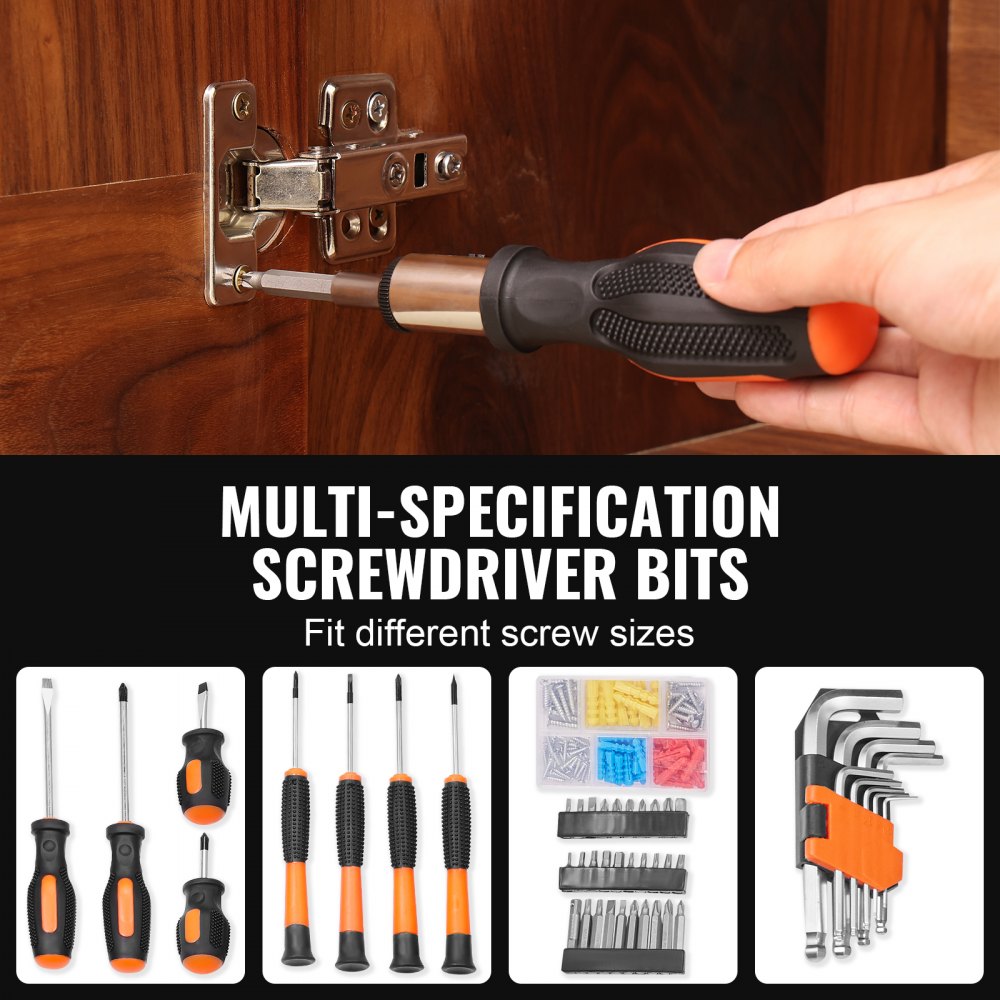 VEVOR Tool Kit 216 Piece General Household Hand Tool Set with Portable ...