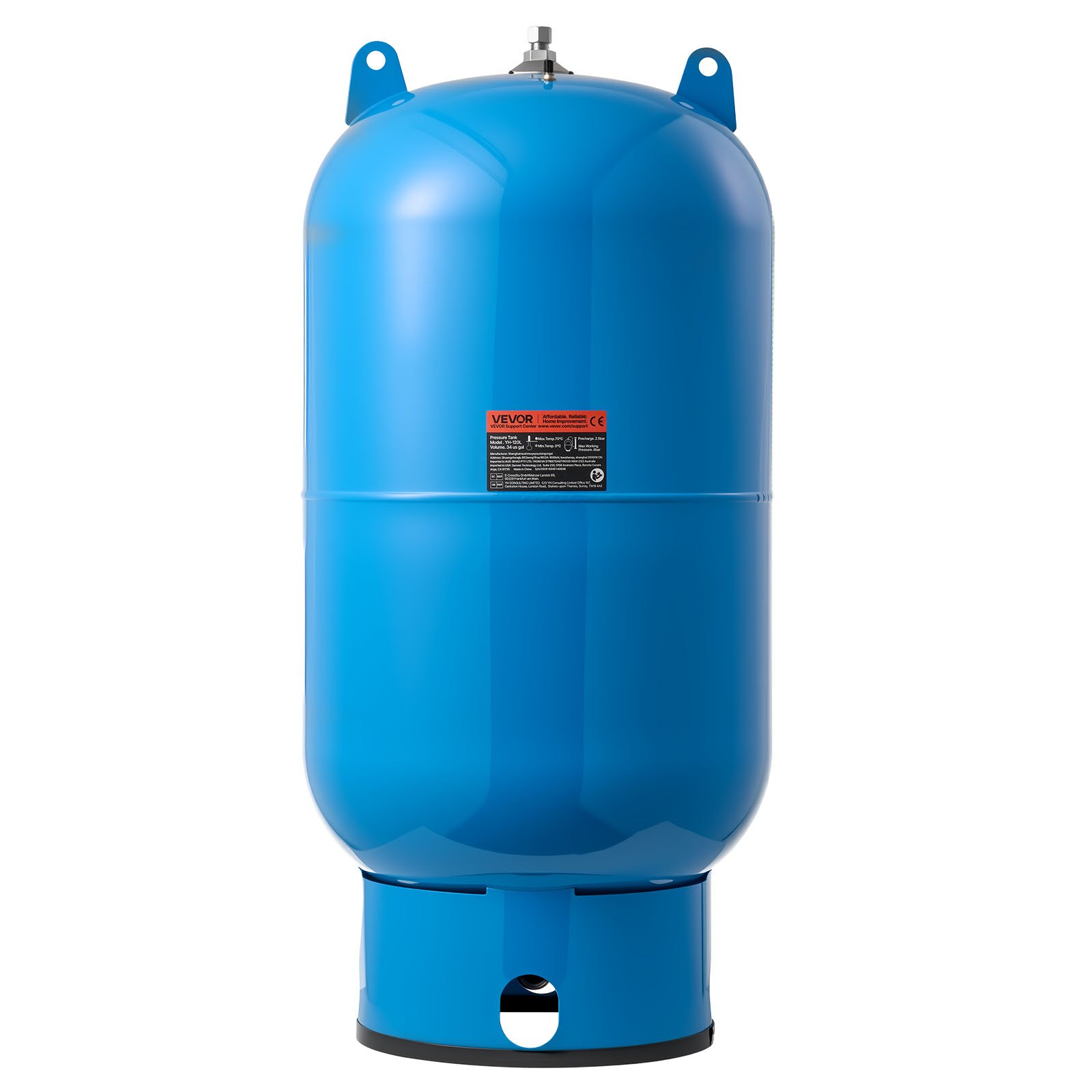 VEVOR 34-Gallon Vertical Well Pressure Tank, Pre-Charged Pressurized ...