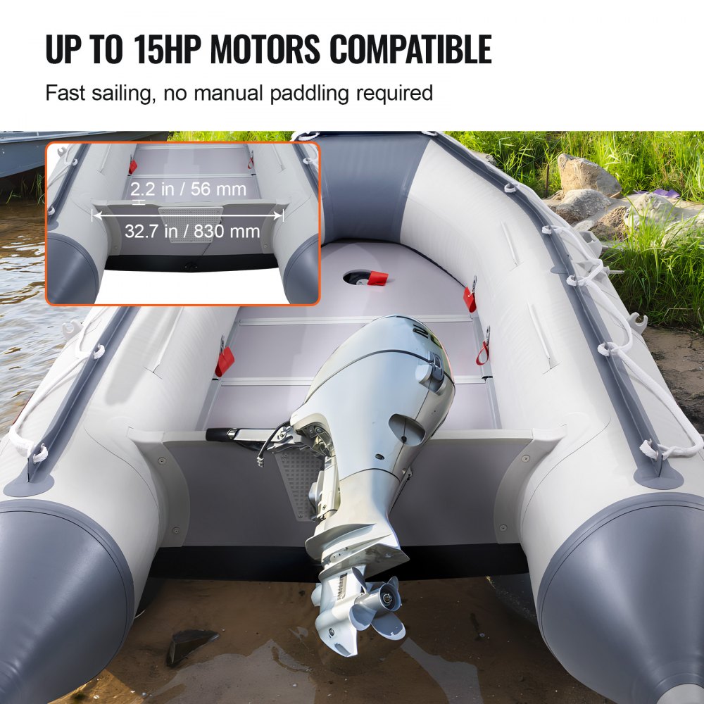 VEVOR Inflatable Dinghy Boat, 6-Person Transom Sport Tender Boat, with ...