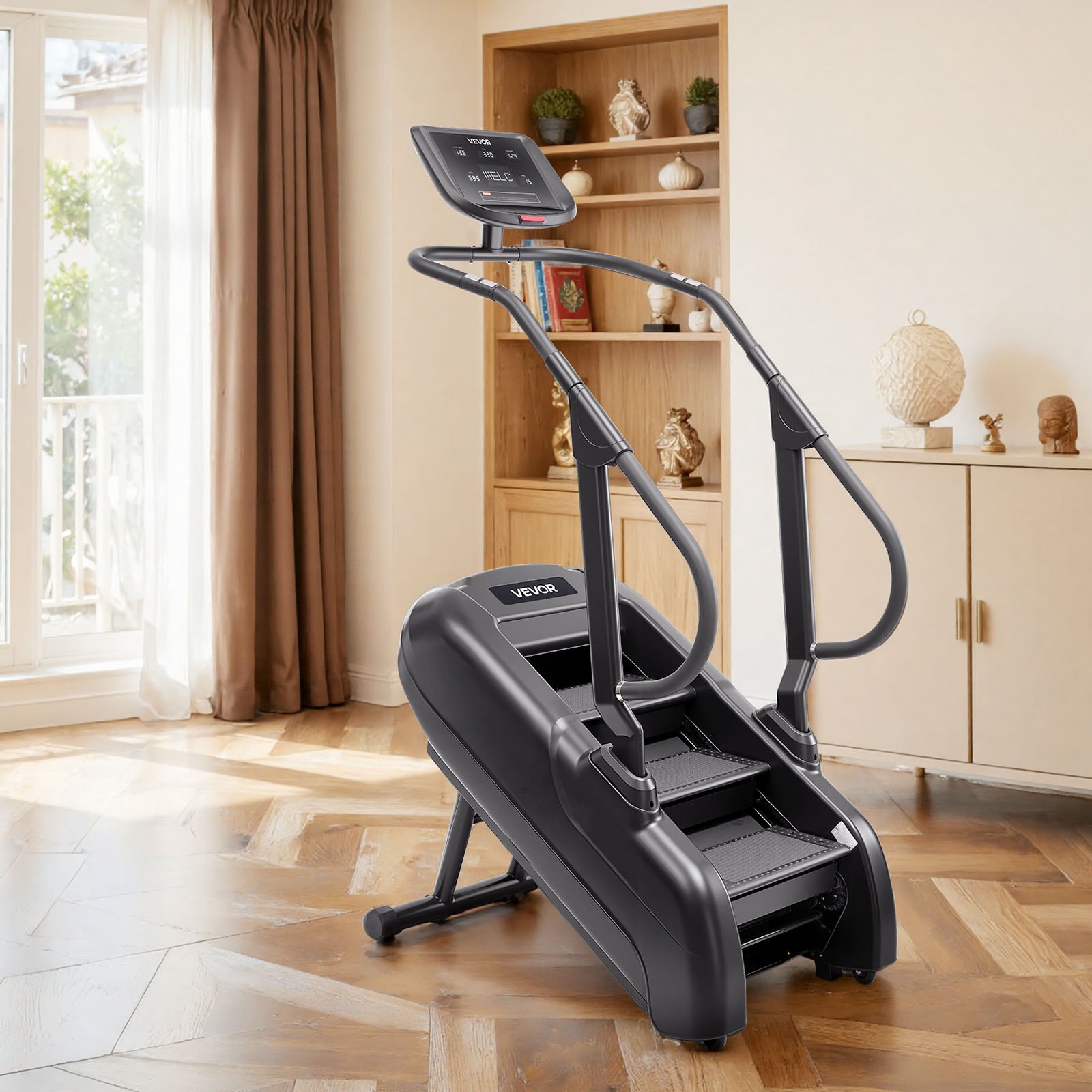 Static Steps Machine VEVOR Stair Stepper Machine, LED Screen Continuous Climbing Machines ...