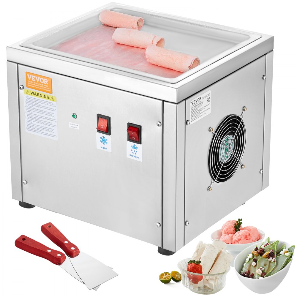 VEVOR Fried Ice Cream Roll Machine Rolled Ice Cream Maker 11 x 9.5 inch Pan VEVOR EU