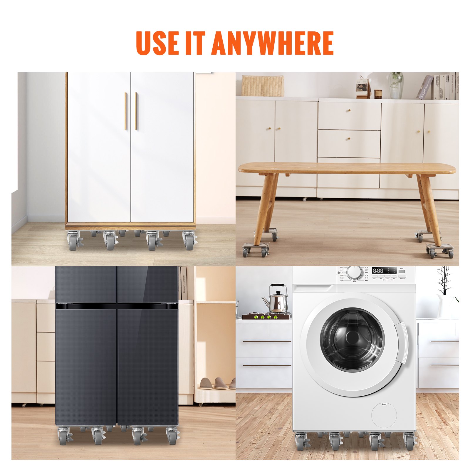 VEVOR Furniture Dolly, Furniture Moving Dollies with 360° PP Swivel Wheels & Carbon Steel Panel